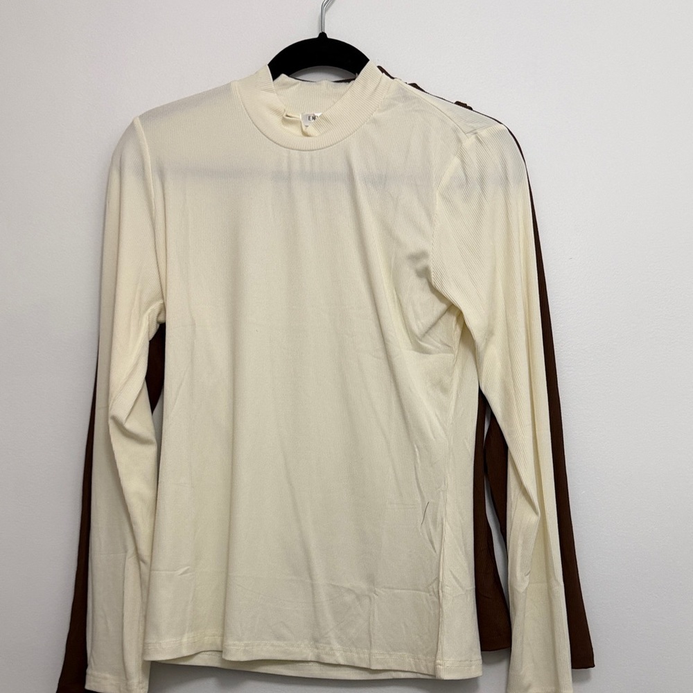 🆕 NWT 3 Pack Ekouaer Women's Ribbed Bodysuits - Black, Brown, Cream - Picture 6 of 9